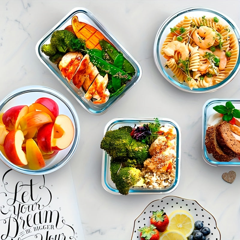 (12 Lids + 12 Containers)Stackable 24pcs Glass Food Container - Multi-purpose Meal Prep And Pantry. With Airtight Lids, Oven, Microwave, Refrigerator And Dishwasher Safe. Durable, Space-saving Design Improves Heating Efficiency And Organization.