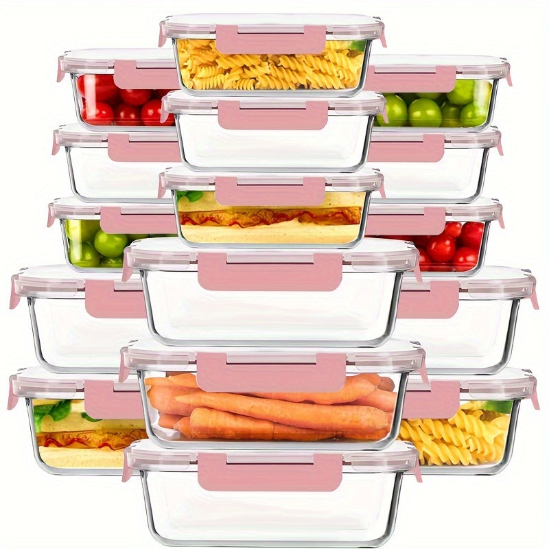 Large-capacity Food-grade Glass Preservation Box Set, 8/10pcs Reusable Food Storage Box With Lid, Suitable For Microwave, Refrigerator, Heating, Freezing, Storage, Pre-meal Preparation, Storage Container, Tupperware