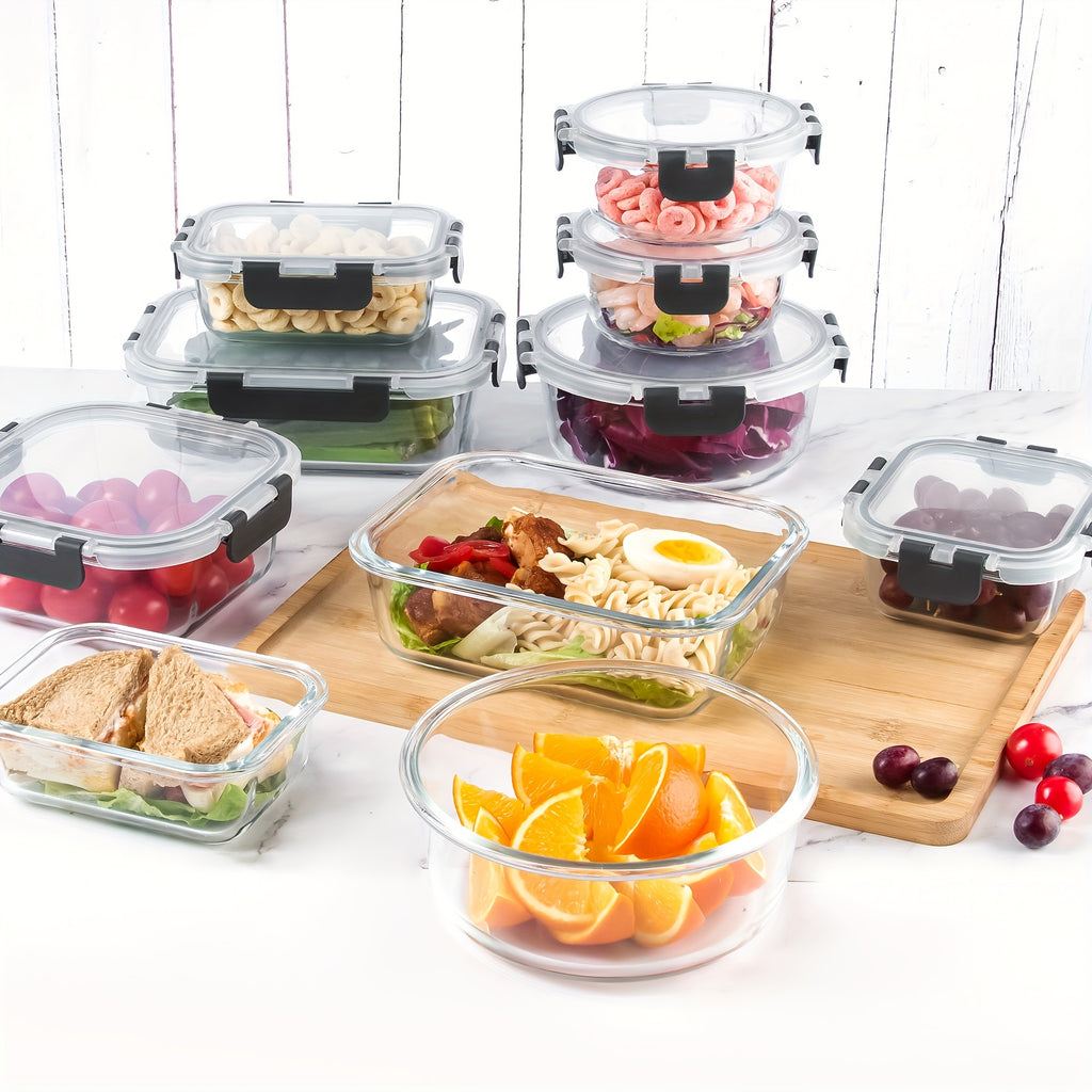 24pcs (12 Glass Bowls + 12 Lids) Glass Meal Prep Containers, Meal Prep Bowls, Food Storage Containers, Glass Food Prep Containers With Lids, Lunch Container For Adults Lunch Box Bento Boxes