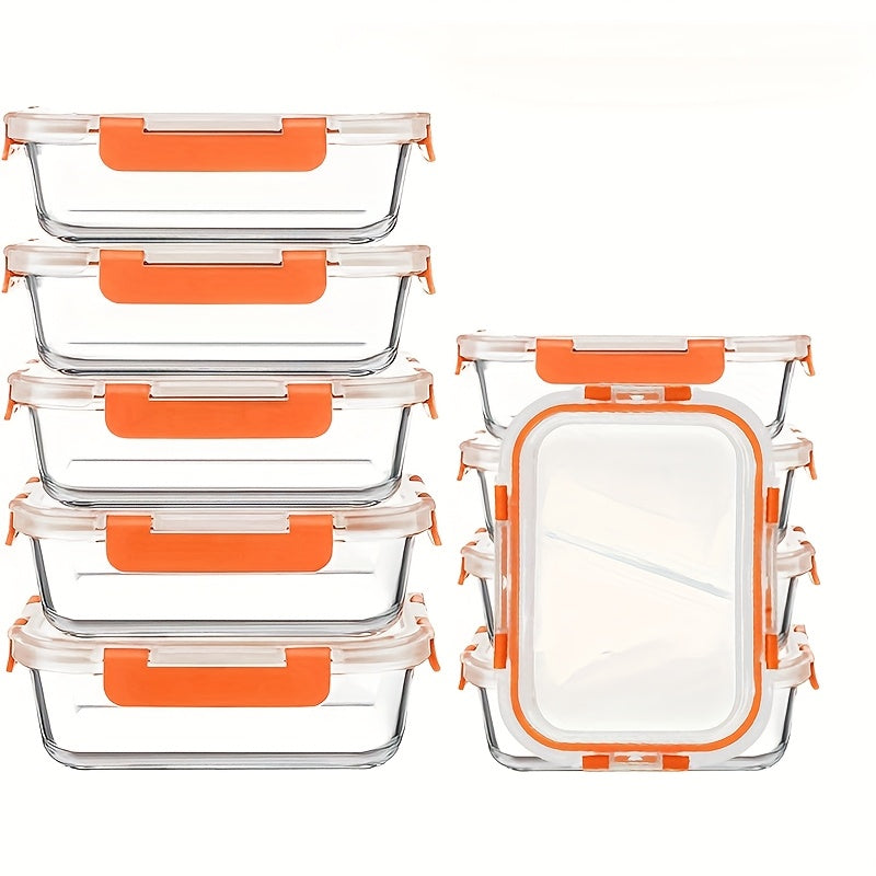 Glass Food Storage Containers with Lids - Leakproof Lunch Box Set for Meal Prep, Office Lunches & Pantry Organization, Reusable Household & Kitchen Essentials 2/10pcs