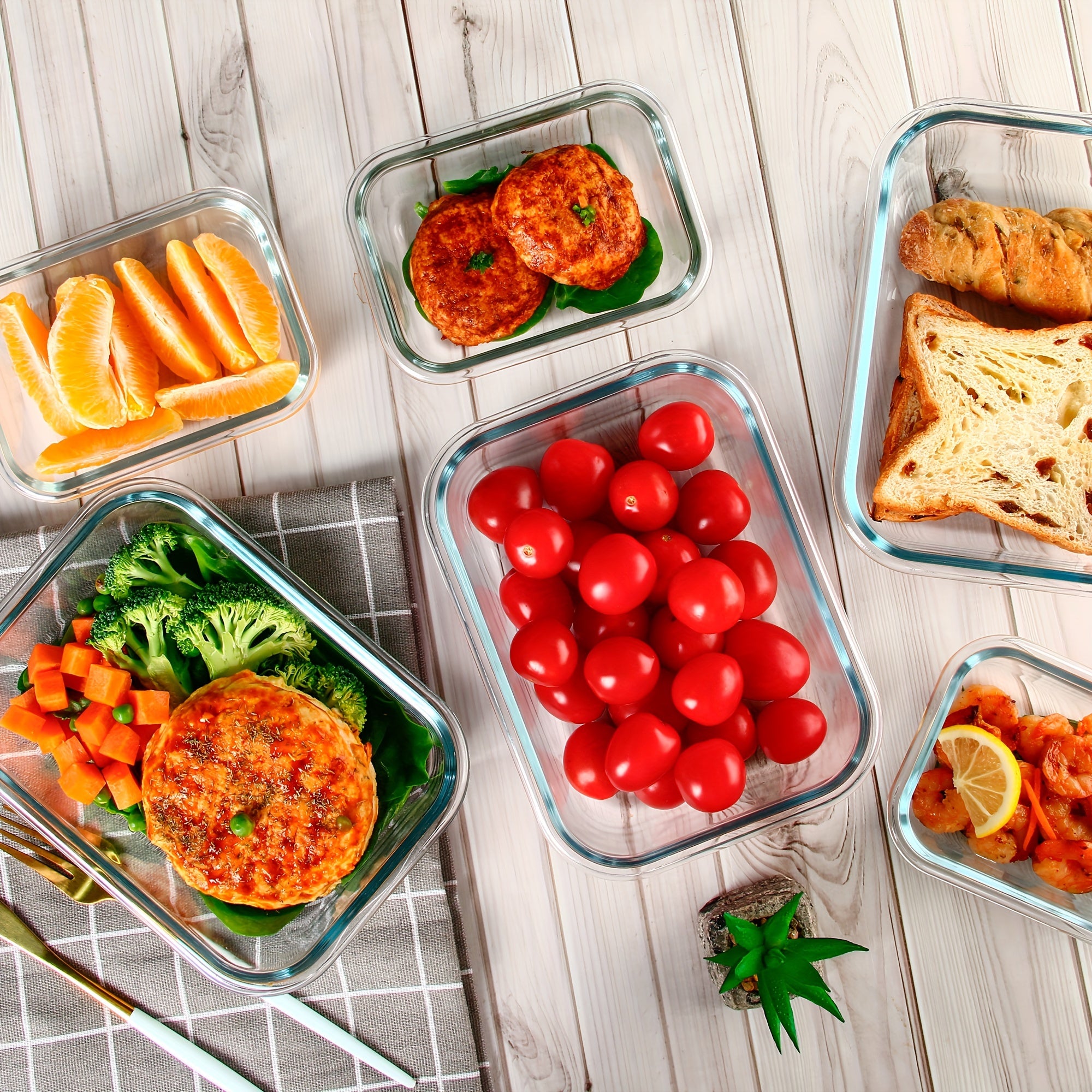 [10 Pack] Glass Meal Prep Containers, Food Storage Containers with Lids Airtight, Glass Lunch Boxes, Microwave, Oven, Freezer and Dishwasher Safe, Orange