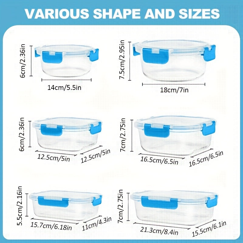 24pcs (12 LIDS + 12 Glass Bowls) Glass Meal Preparation Containers, Reusable And Stackable Food Storage Containers With LIDS That Are Leak-proof For Camping, Picnics, Schools, Offices And Colleges, Kitchen Storage Boxes And Kitchen Accessories