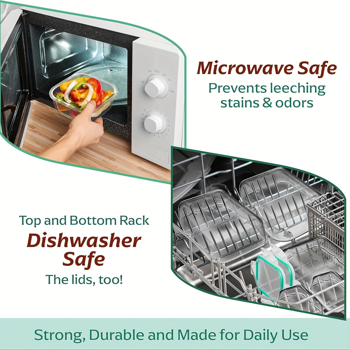 10 Glass Food Storage Containers, Pre-meal Preparation, Sealed Bento Boxes, Leak-proof Lock LIDS, Microwave Ovens, Lunch Boxes, Ovens, Refrigerators And Dishwashers, BPA-free, Containing Five Cleaning Sponges