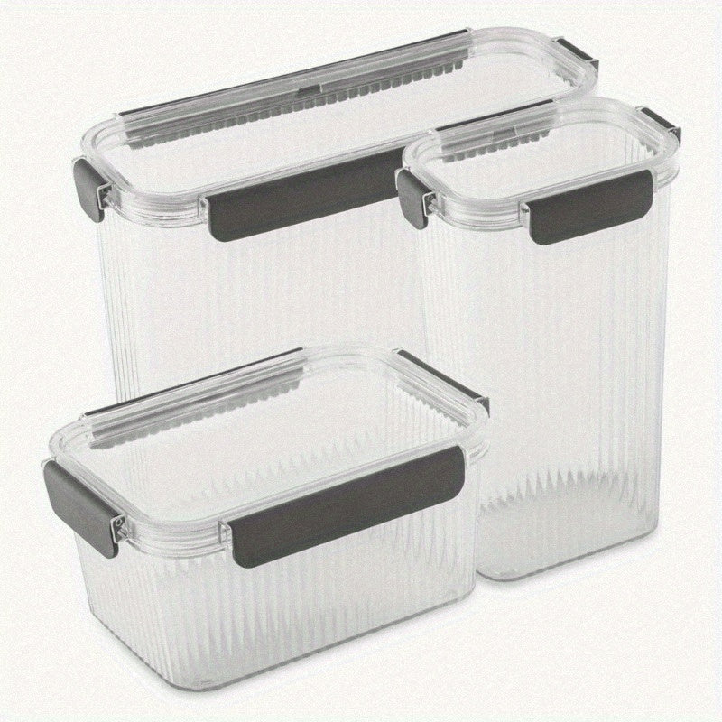 6pcs Glass Food Storage Container Set with Airtight Snap-Lock Lids - BPA-Free, Microwave Safe, Clear Stackable Pantry Organizers with Black Knobs (Large 21.3+7.3+20.5 Cup Capacity) for Cakes, Leftovers, Dry Goods - Ideal for Kitchen & Dining, Ideal Gift