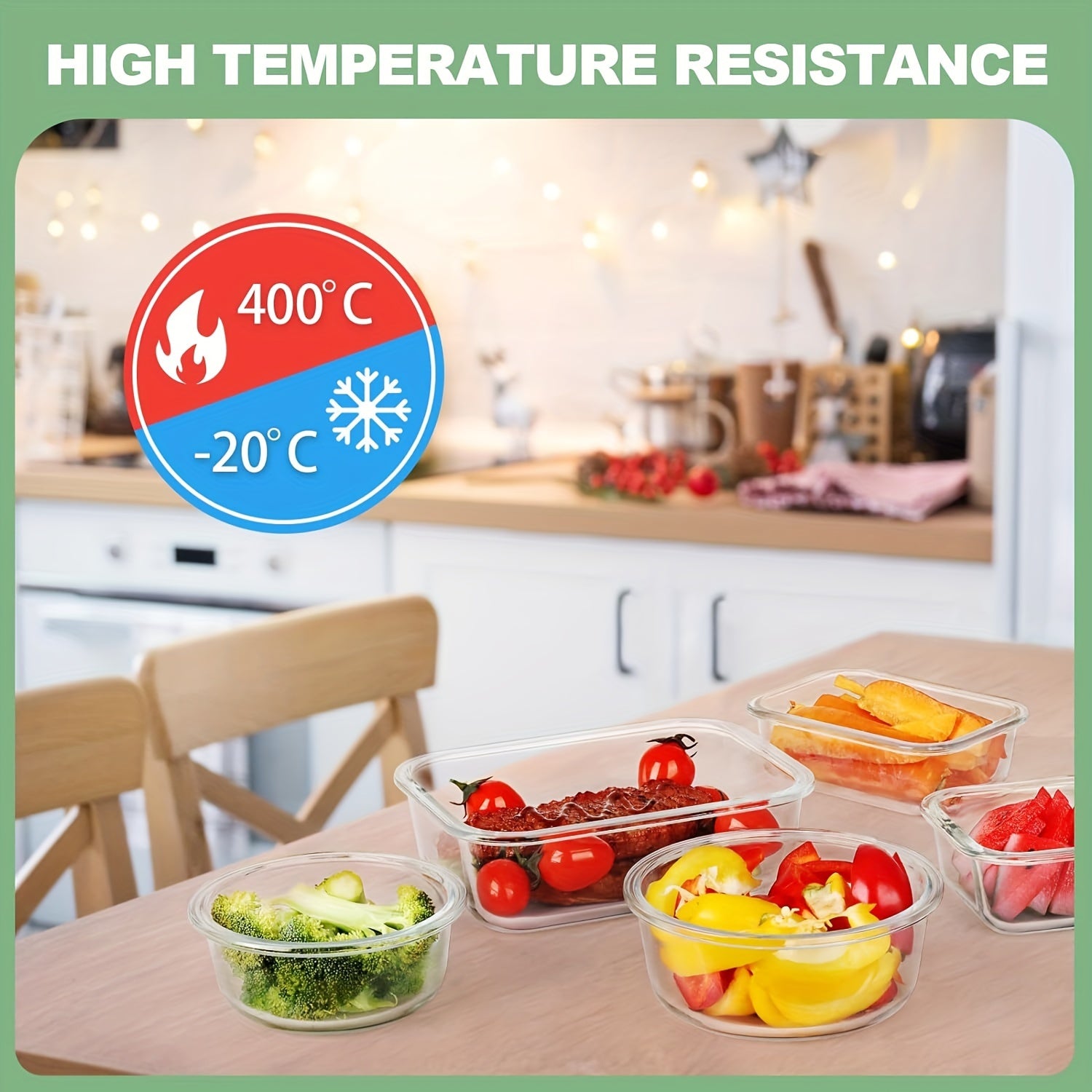 12pcs Glass Food Storage Container with Lid, Meal Preparation, Kitchen Storage Container, Lunch Bento Box, Leak-proof, Airtight Glass Bento Box for Microwave, Oven, Refrigerator and Dishwasher