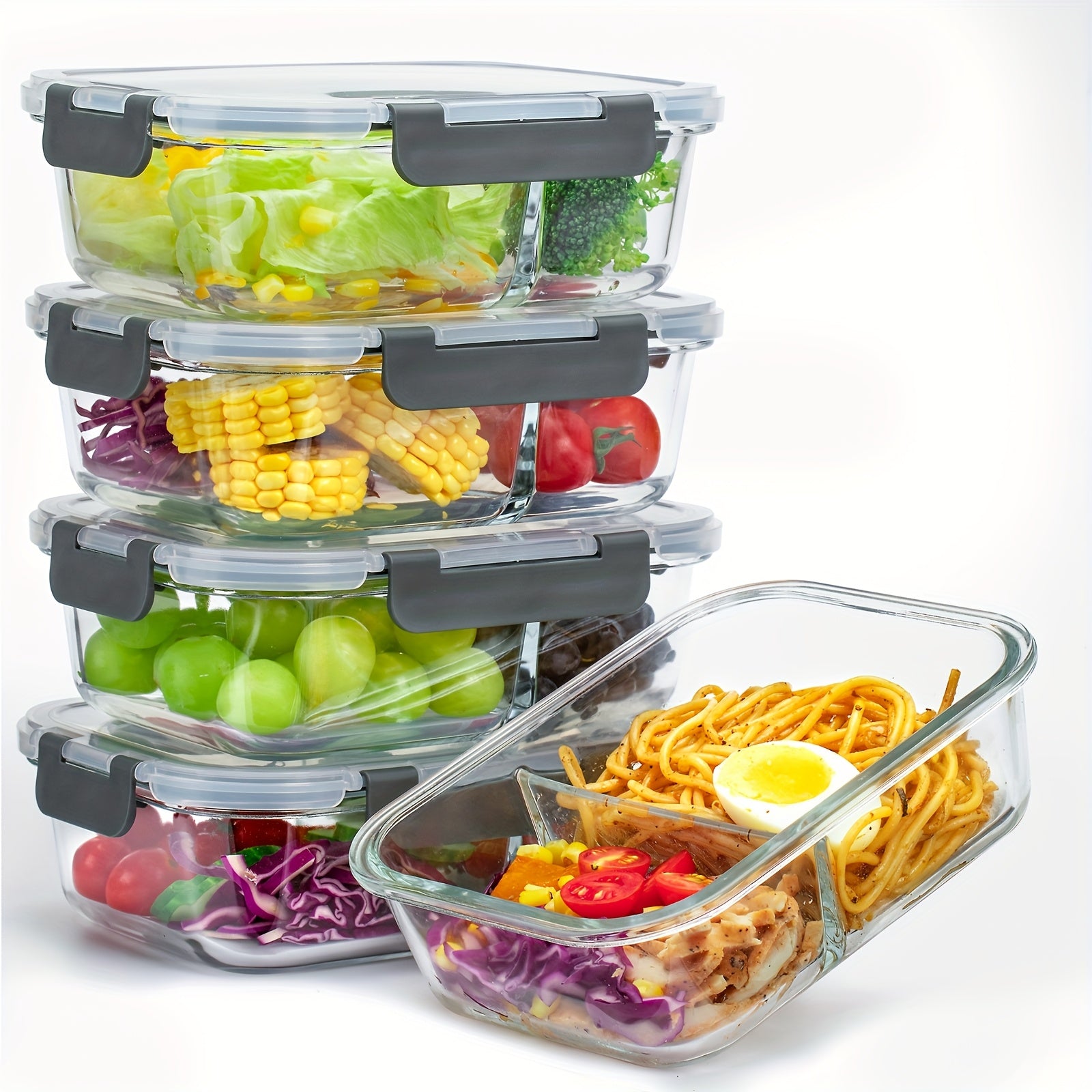 [18pcs] Meal Prep Containers With Lids, Glass Food Storage Containers For Food Storage, BPA Free & Leak Proof (9 Lids & 9 Containers)