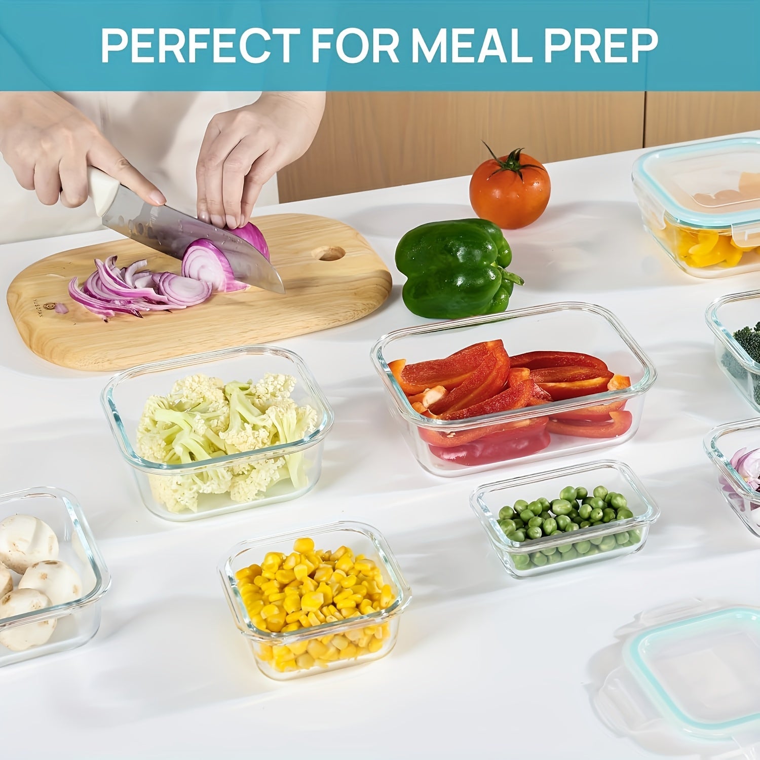 15/12/6pcs Set of Glass Food Storage Containers with Lids, Meal Prep Containers, and Leak-Proof Locking Lunch Boxes for Microwave, Oven, Freezer, and Dishwasher Safe