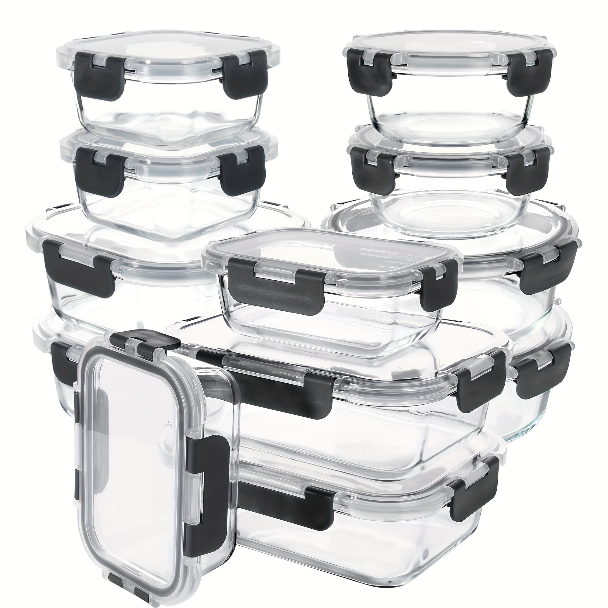 24pcs (12 Glass Bowls + 12 Lids) Glass Meal Prep Containers, Meal Prep Bowls, Food Storage Containers, Glass Food Prep Containers With Lids, Lunch Container For Adults Lunch Box Bento Boxes