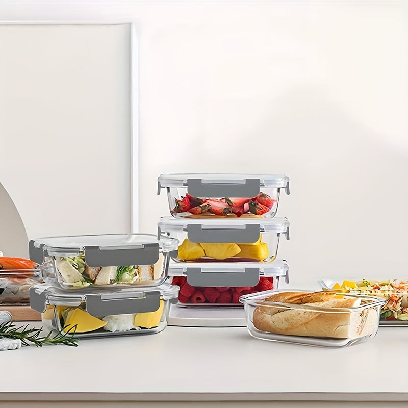10 Pack Glass Food Storage Containers With Lids, Meal Prep, Pantry Kitchen Storage Containers For Lunch, Leak Proof, Airtight Glass Lunch Bento Boxes For Microwave, Oven, Freezer And Dishwasher