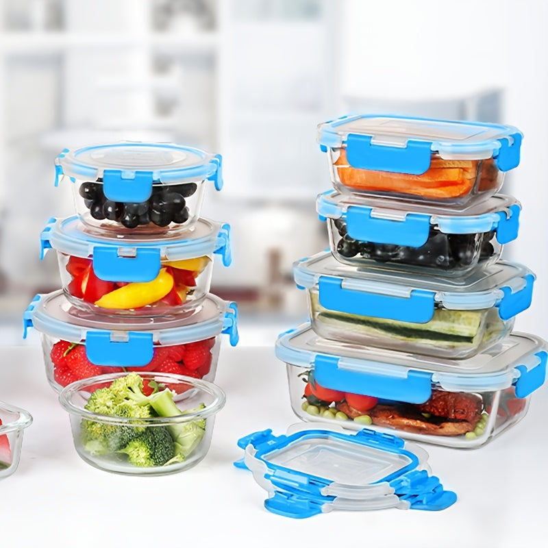 24pcs (12 LIDS + 12 Glass Bowls) Glass Meal Preparation Containers, Reusable And Stackable Food Storage Containers With LIDS That Are Leak-proof For Camping, Picnics, Schools, Offices And Colleges, Kitchen Storage Boxes And Kitchen Accessories