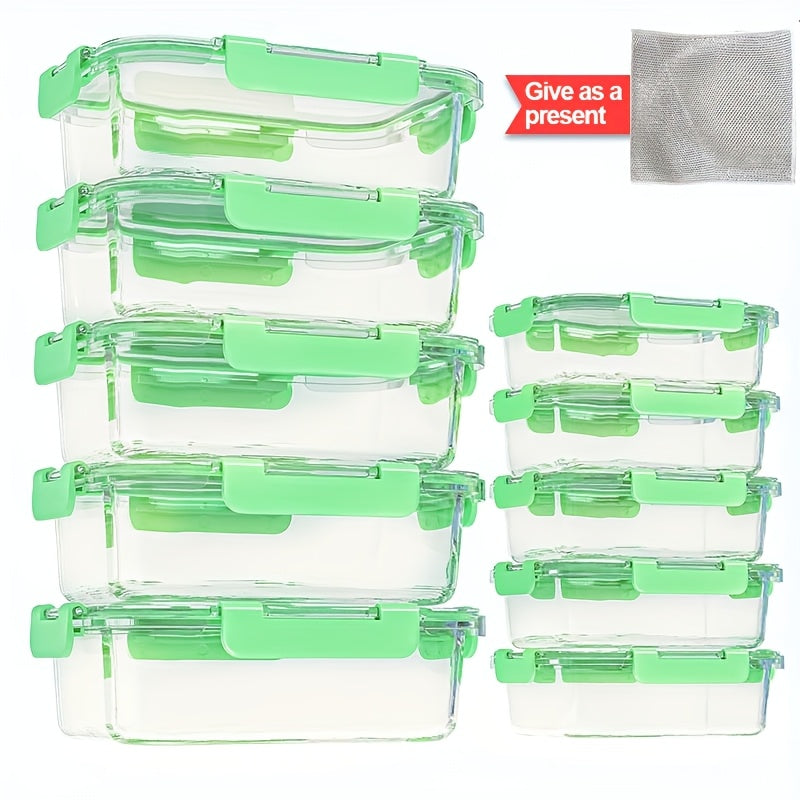 Large-capacity Food-grade Glass Preservation Box Set, 8/10pcs Reusable Food Storage Box With Lid, Suitable For Microwave, Refrigerator, Heating, Freezing, Storage, Pre-meal Preparation, Storage Container, Tupperware
