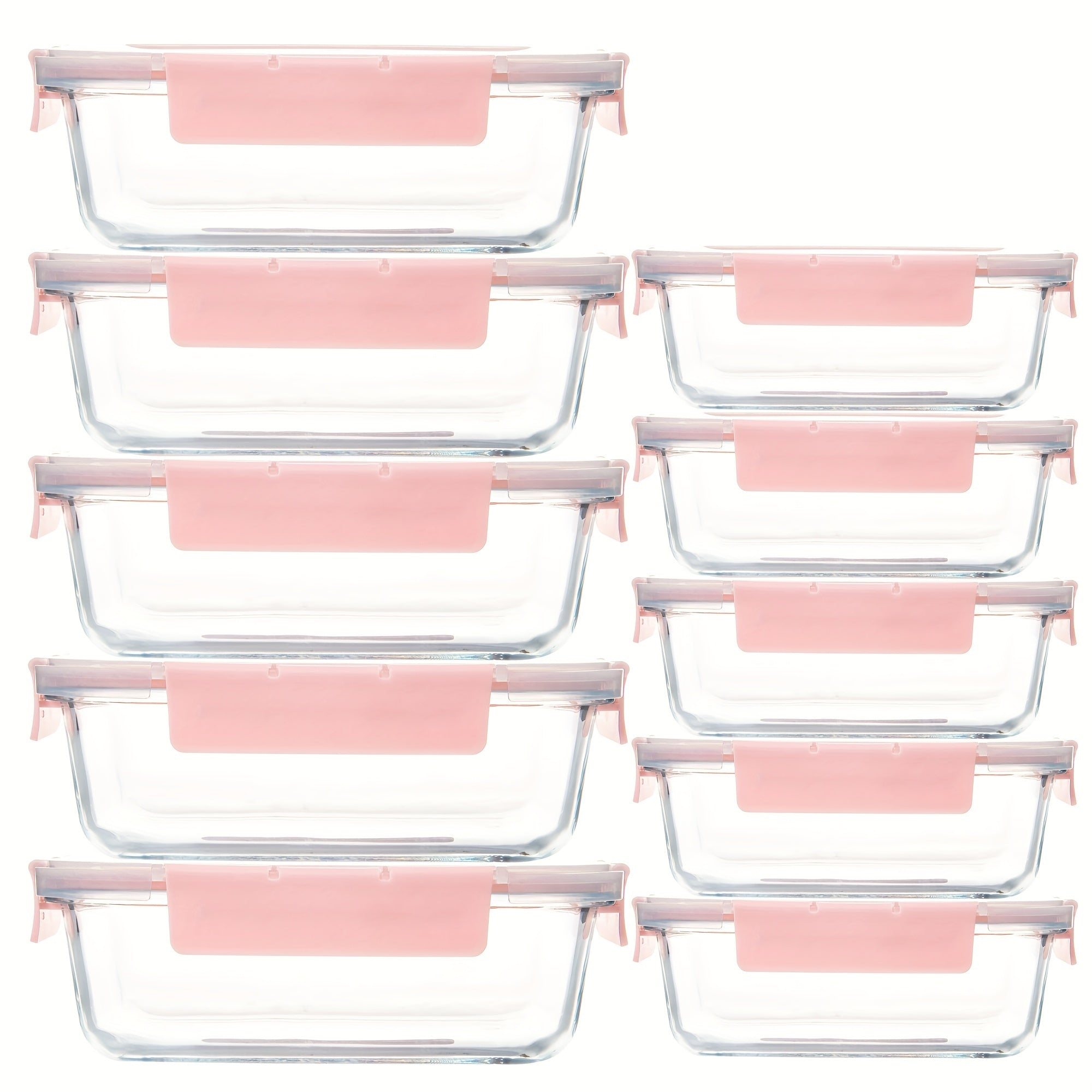 Glass Meal Prep Containers with Steam Vent, Food Storage Containers with Airtight Lids, for Home Kitchen Office Lunch Portion Control