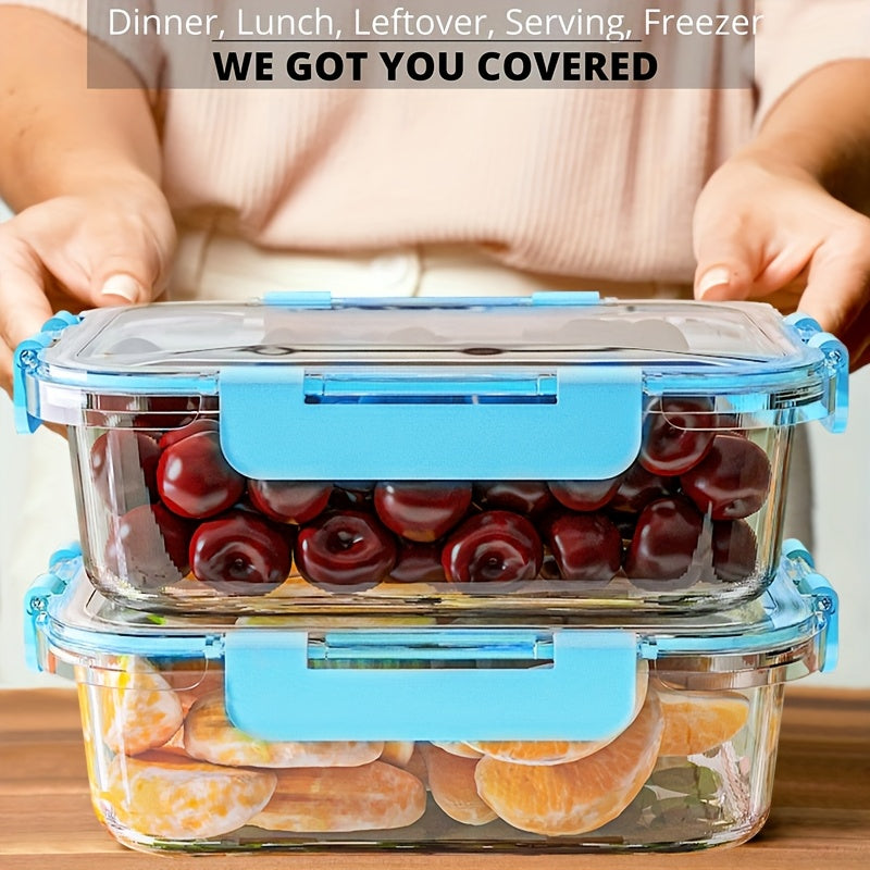 20pcs (10 LIDS + 10 Glass Bowls) Glass Food Storage Container With Sealed Lid, Kitchen Storage Lunch, Leak-proof, Airtight, Suitable For Microwave, Oven, Refrigerator And Dishwasher, Perfect Valentine'S Day Gift For Best Friends