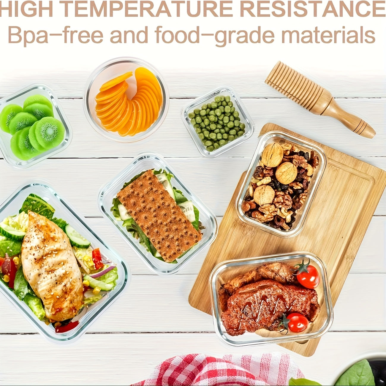 12pcs Airtight Glass Food Storage Containers with Lids Set - BPA-Free Leak-Proof Meal Prep Containers, Microwave, Oven, Freezer & Dishwasher Safe, 15 Containers + 15 Lids, Clear Glass for Visibility, Perfect for Lunch Prep, Fruits, Veggies, Leftovers -