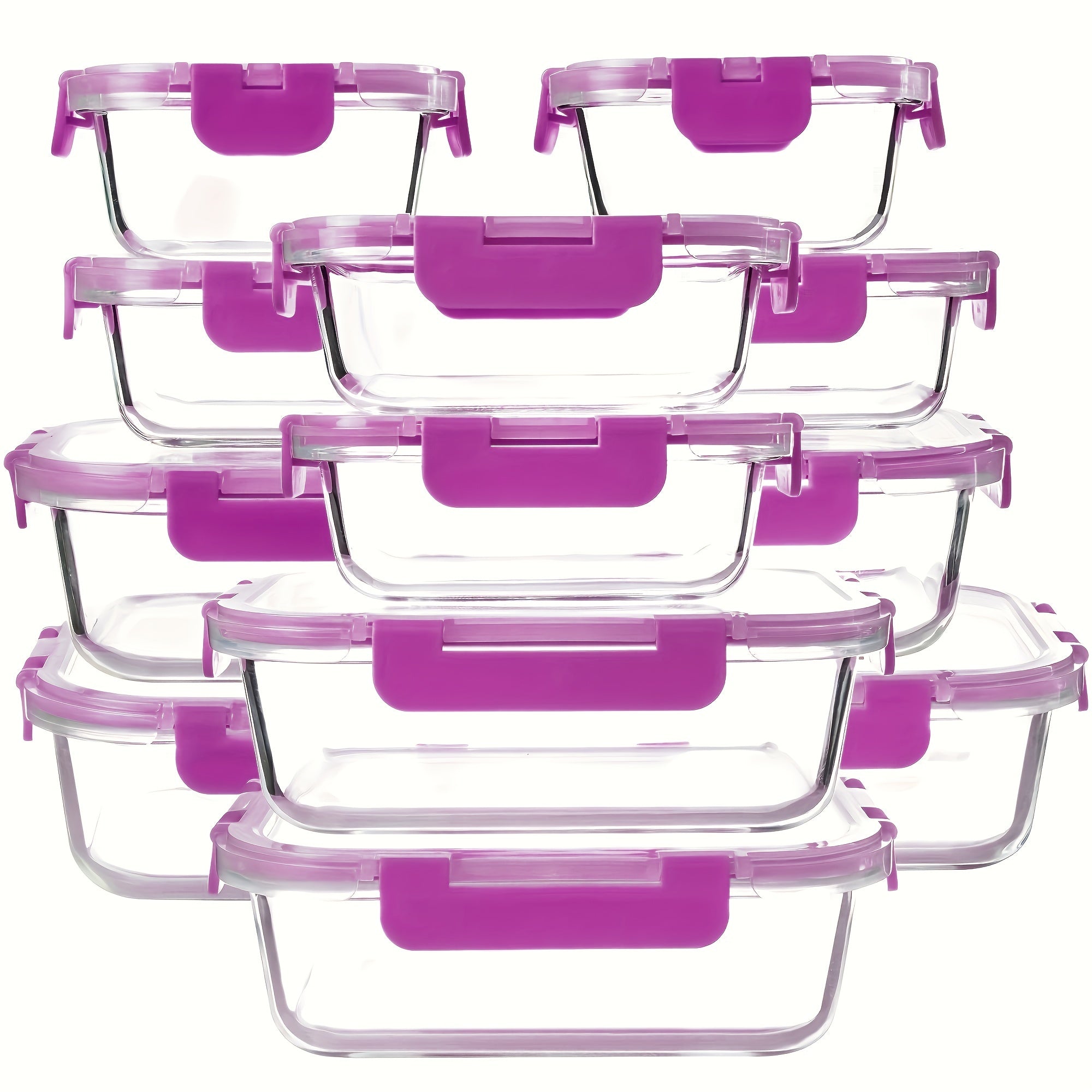 24 Pieces (12 Containers +12 Lids) High Borosilicate Sealed Lid Food Storage Container Glass, Reusable, Suitable For Food Storage In Microwave Ovens, Ovens, Refrigerators, Dishwashers, Offices, Schools, And Camping