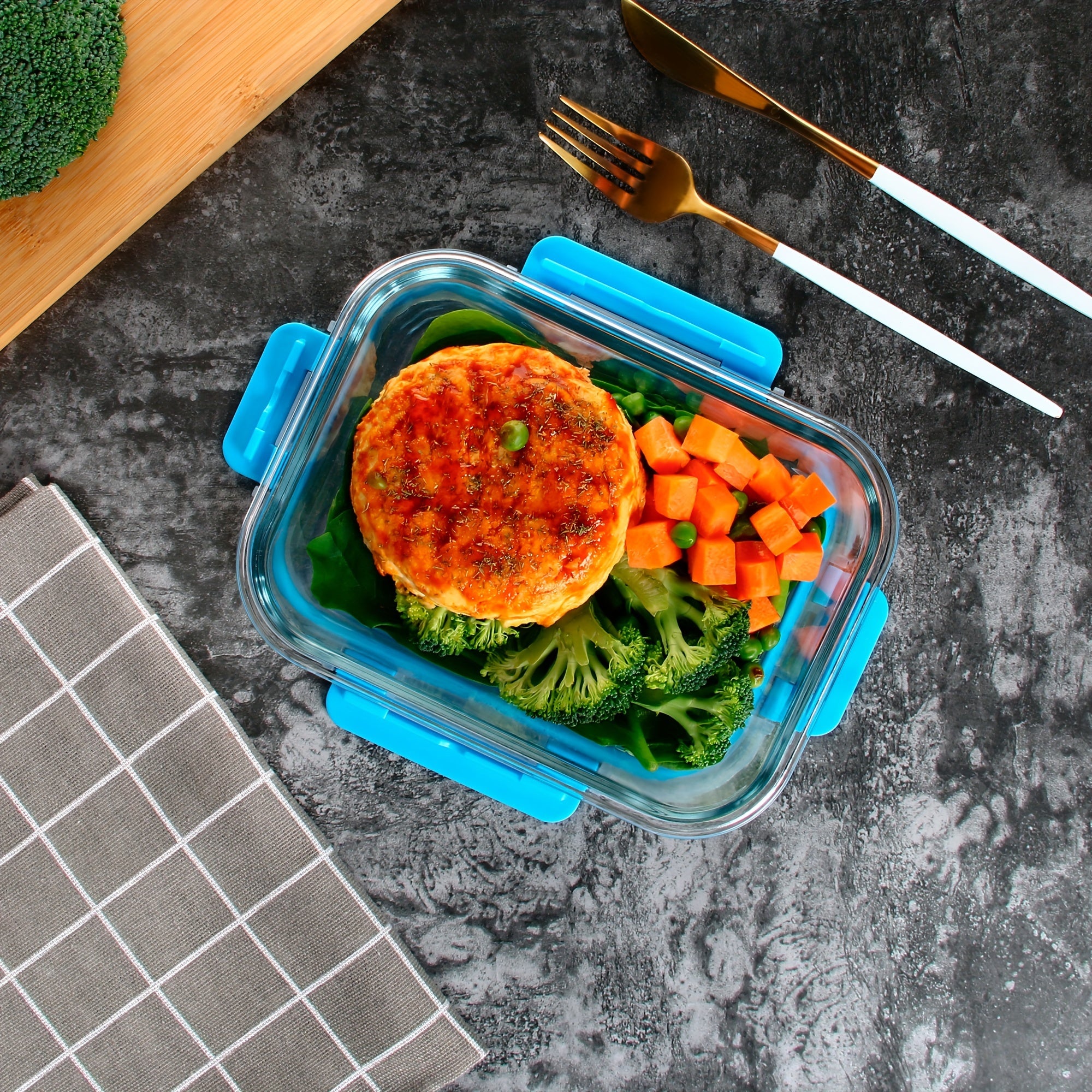 [12-PACK] Glass Food Storage Containers Set, Glass Food Meal Prep Containers with Leakproof Airtight Lids, Perfect for Home Kitchen Office Lunch Portion Control