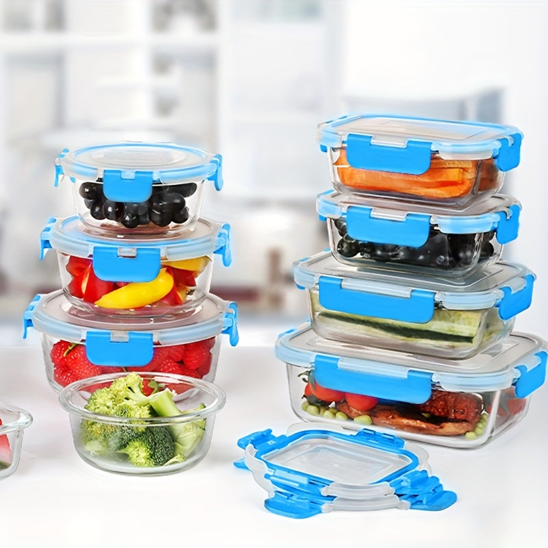 24pcs (12 LIDS + 12 Glass Bowls) Glass Meal Preparation Containers, Reusable And Stackable Food Storage Containers With LIDS That Are Leak-proof For Camping, Picnics, Schools, Offices And Colleges, Kitchen Storage Boxes And Kitchen Accessories