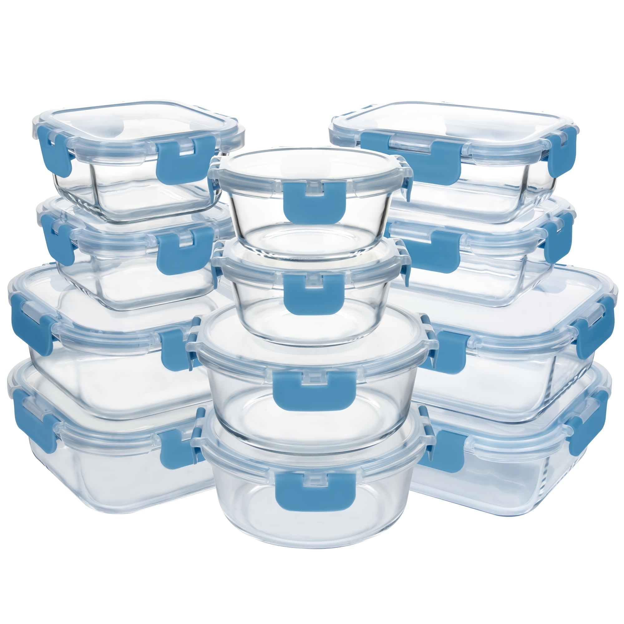 24pcs Airtight Glass Food Storage Containers Set, Leak-Proof, Microwave, Oven, Freezer, Dishwasher Safe, - 12 Containers & 12 Lids For Meal Prep And Lunch
