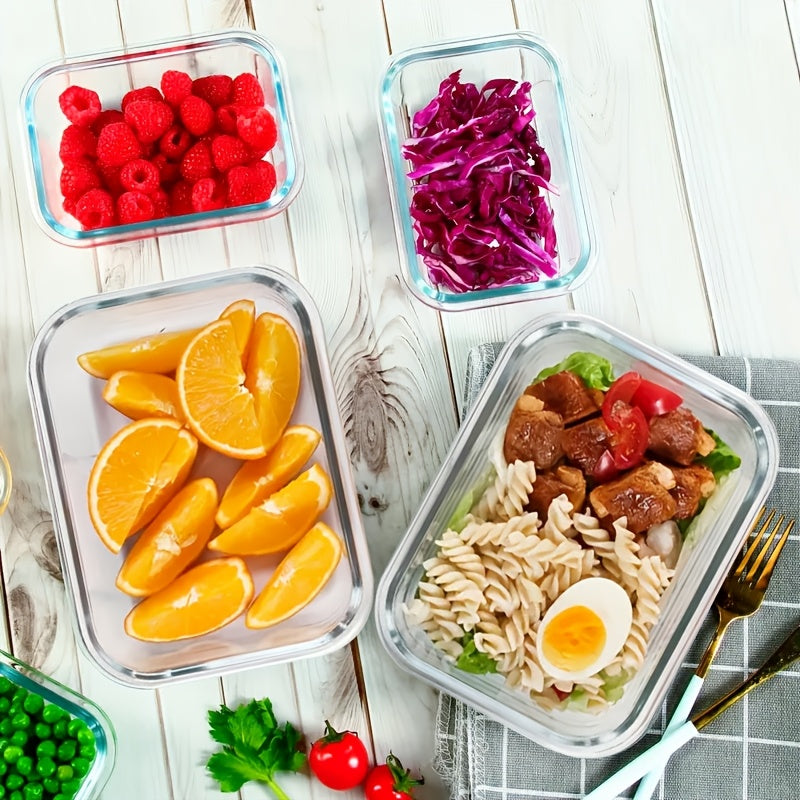 Glass Food Storage Containers with Lids - Leakproof Lunch Box Set for Meal Prep, Office Lunches & Pantry Organization, Reusable Household & Kitchen Essentials 2/10pcs