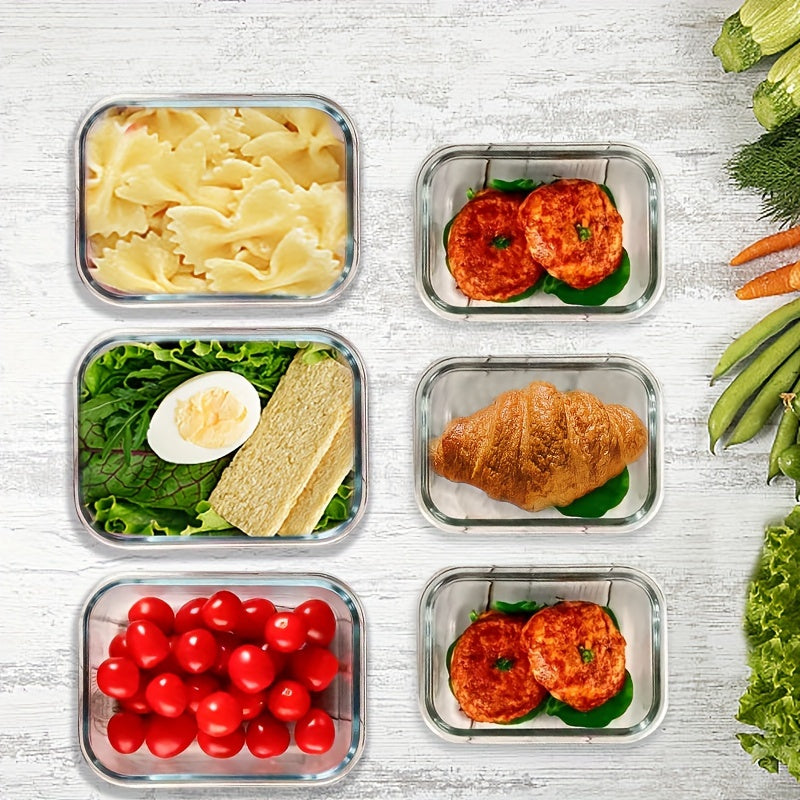 20pcs Large-Capacity Glass Food Storage Container Set with Blue Lids - Reusable, Microwave & Freezer Safe, Square Containers for Meal Prep, Refrigerator Organization, and More