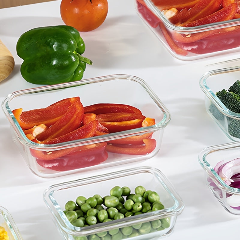 Stackable 20pcs Glass Food Container (10 Lids + 10 Containers) - Multi-purpose Meal Prep And Pantry. With Airtight Lids, Oven, Microwave, Refrigerator And Dishwasher Safe. Durable, Space-saving Design Improves Heating Efficiency And Organization.