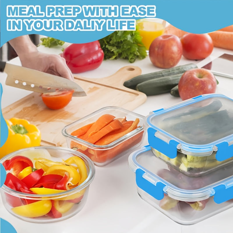24pcs (12 LIDS + 12 Glass Bowls) Glass Meal Preparation Containers, Reusable And Stackable Food Storage Containers With LIDS That Are Leak-proof For Camping, Picnics, Schools, Offices And Colleges, Kitchen Storage Boxes And Kitchen Accessories