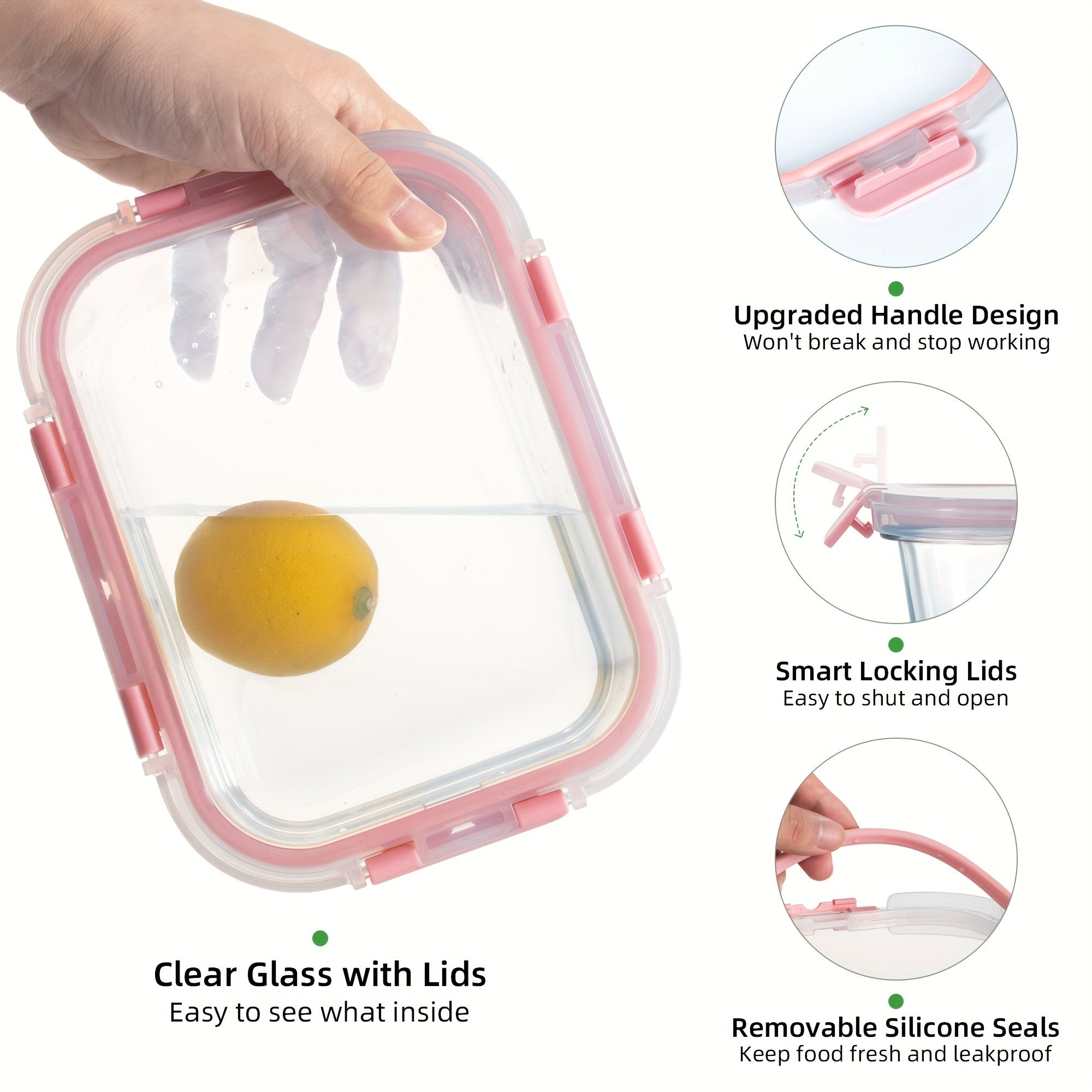 [10 Pack] Glass Meal Prep Containers, Food Storage Containers with Lids Airtight, Glass Lunch Boxes, Microwave, Oven, Freezer and Dishwasher Safe, Orange