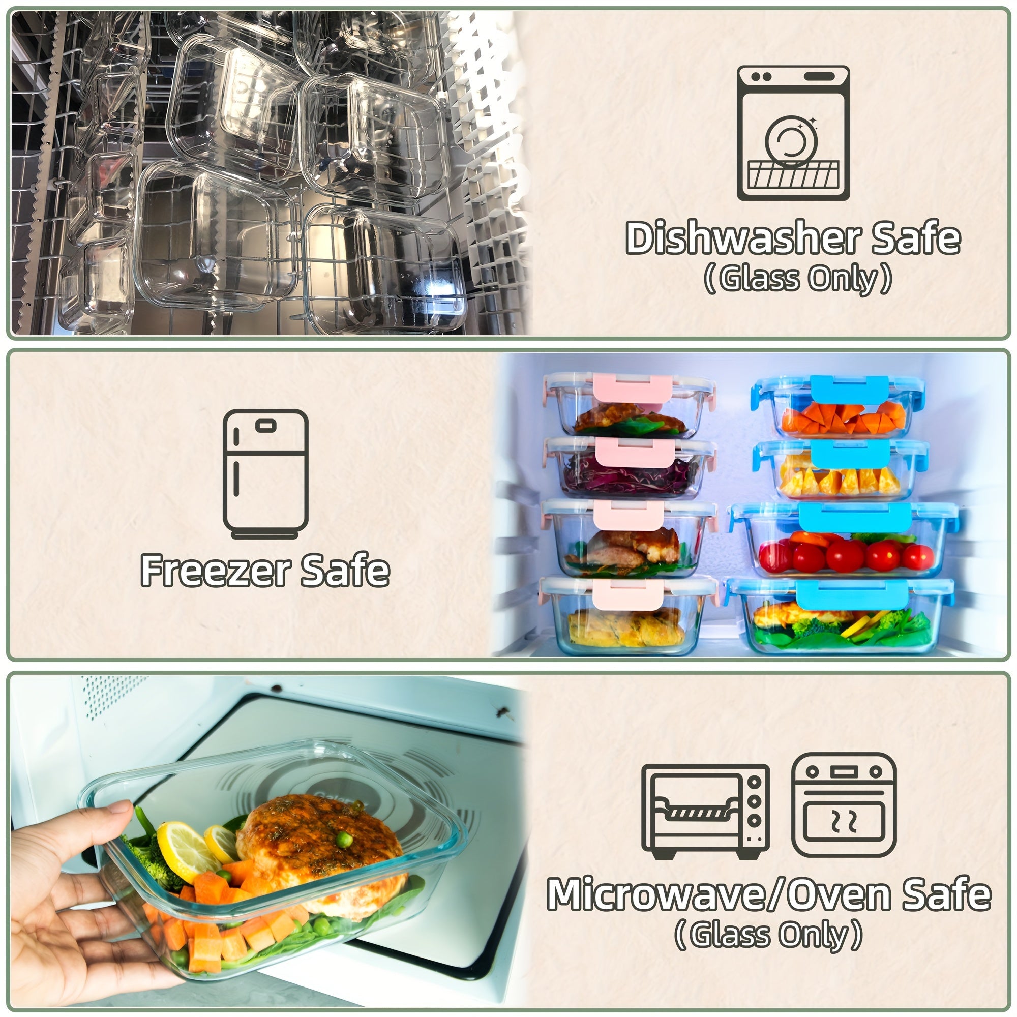 [10 Pack] Glass Meal Prep Containers, Food Storage Containers with Lids Airtight, Glass Lunch Boxes, Microwave, Oven, Freezer and Dishwasher Safe, Orange