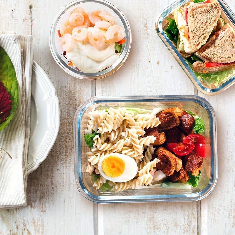 (12 Lids + 12 Containers)Stackable 24pcs Glass Food Container - Multi-purpose Meal Prep And Pantry. With Airtight Lids, Oven, Microwave, Refrigerator And Dishwasher Safe. Durable, Space-saving Design Improves Heating Efficiency And Organization.