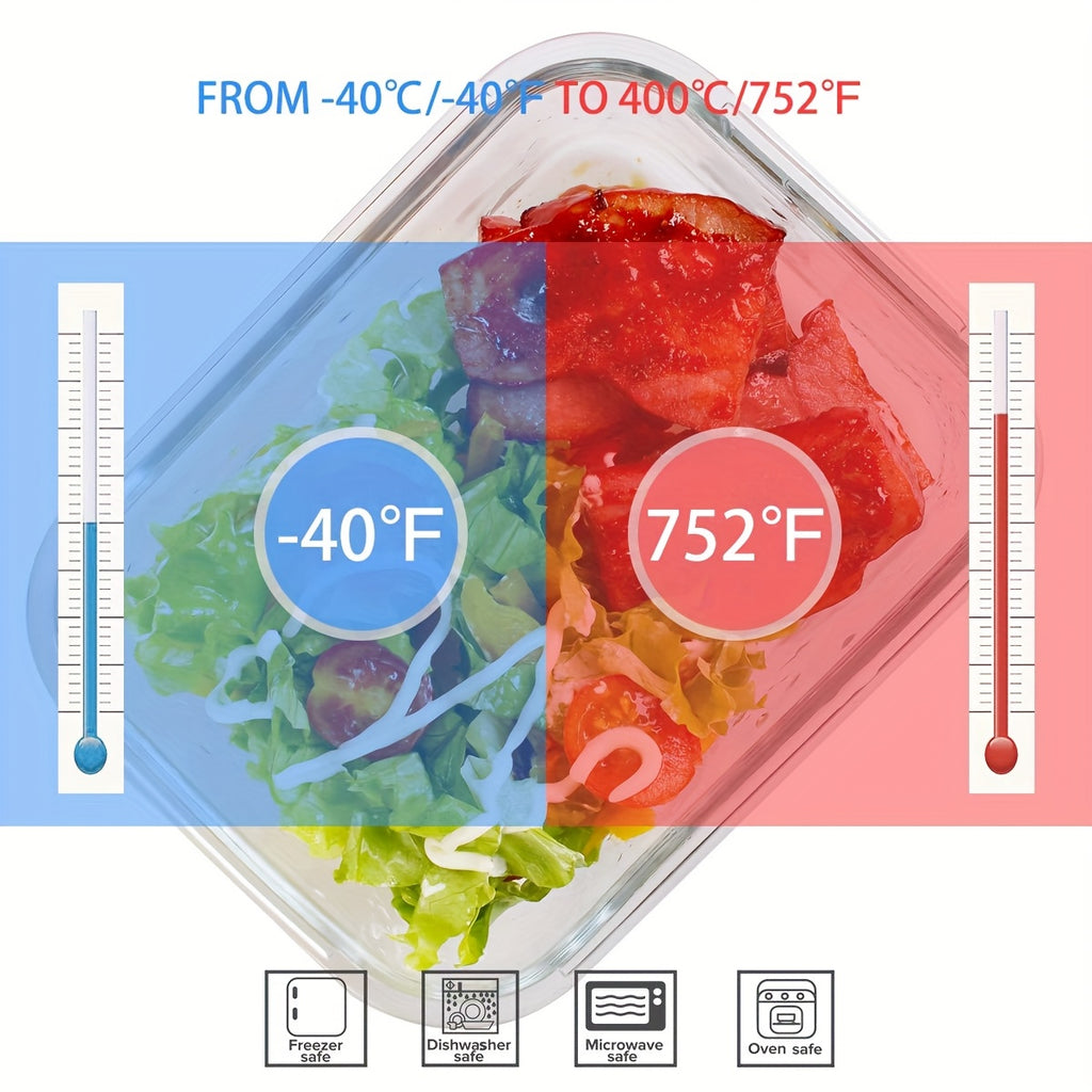 [18pcs] Meal Prep Containers With Lids, Glass Food Storage Containers For Food Storage, BPA Free & Leak Proof (9 Lids & 9 Containers)