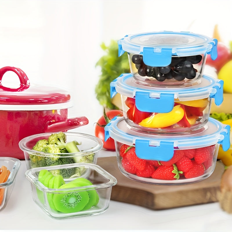24pcs (12 LIDS + 12 Glass Bowls) Glass Meal Preparation Containers, Reusable And Stackable Food Storage Containers With LIDS That Are Leak-proof For Camping, Picnics, Schools, Offices And Colleges, Kitchen Storage Boxes And Kitchen Accessories