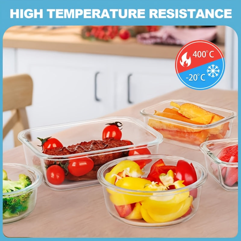 24pcs (12 LIDS + 12 Glass Bowls) Glass Meal Preparation Containers, Reusable And Stackable Food Storage Containers With LIDS That Are Leak-proof For Camping, Picnics, Schools, Offices And Colleges, Kitchen Storage Boxes And Kitchen Accessories