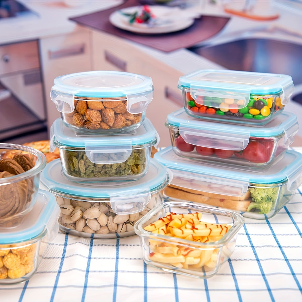 [18pcs] Meal Prep Containers With Lids, Glass Food Storage Containers For Food Storage, BPA Free & Leak Proof (9 Lids & 9 Containers)