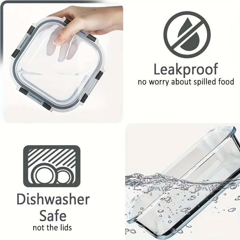 12pcs Airtight Glass Food Storage Containers with Lids Set - BPA-Free Leak-Proof Meal Prep Containers, Microwave, Oven, Freezer & Dishwasher Safe, 15 Containers + 15 Lids, Clear Glass for Visibility, Perfect for Lunch Prep, Fruits, Veggies, Leftovers -