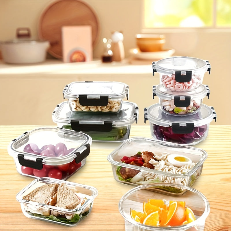 (12 Lids + 12 Containers)Stackable 24pcs Glass Food Container - Multi-purpose Meal Prep And Pantry. With Airtight Lids, Oven, Microwave, Refrigerator And Dishwasher Safe. Durable, Space-saving Design Improves Heating Efficiency And Organization.