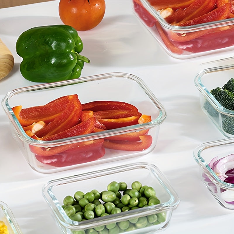 10 Pack Glass Food Storage Containers With Lids, Meal Prep, Pantry Kitchen Storage Containers For Lunch, Leak Proof, Airtight Glass Lunch Bento Boxes For Microwave, Oven, Freezer And Dishwasher