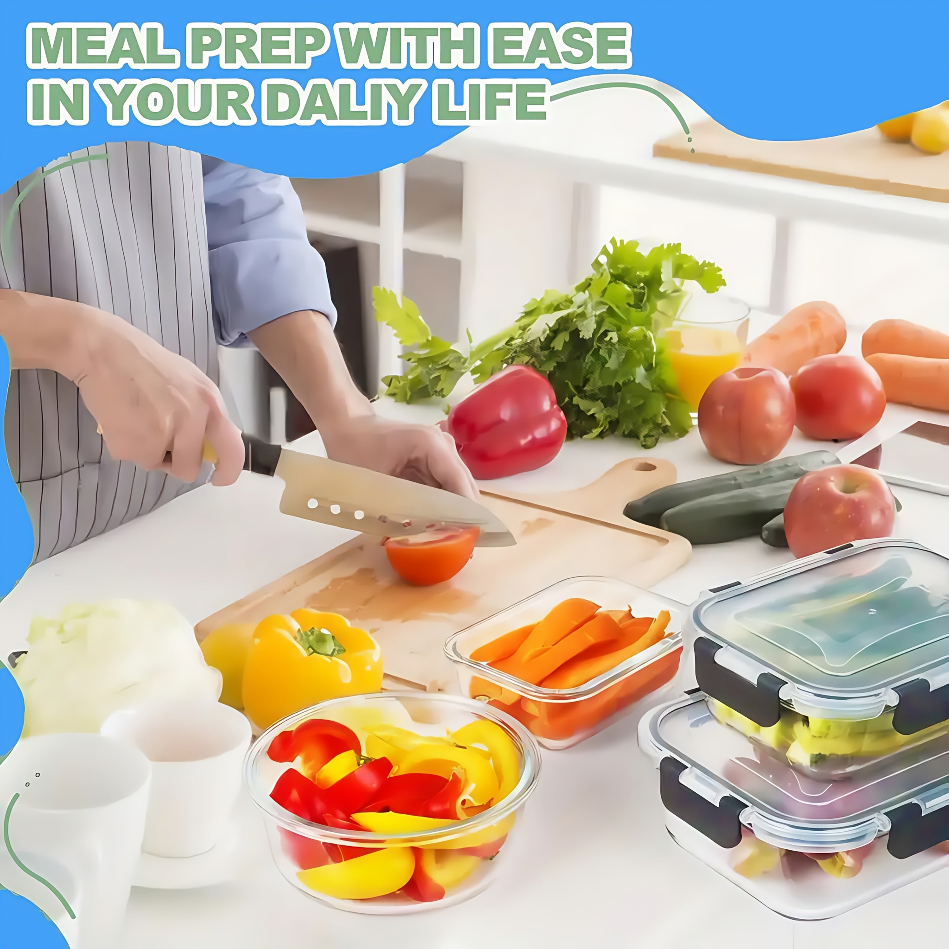 24pcs (12 Containers 12 Lids) Glass Food Storage Containers with Lids, Meal Prep, Pantry Kitchen Lunch Storage Containers, Leak Proof, Sealed Glass Lunch Box for Microwave, Oven, Fridge And Dishwasher