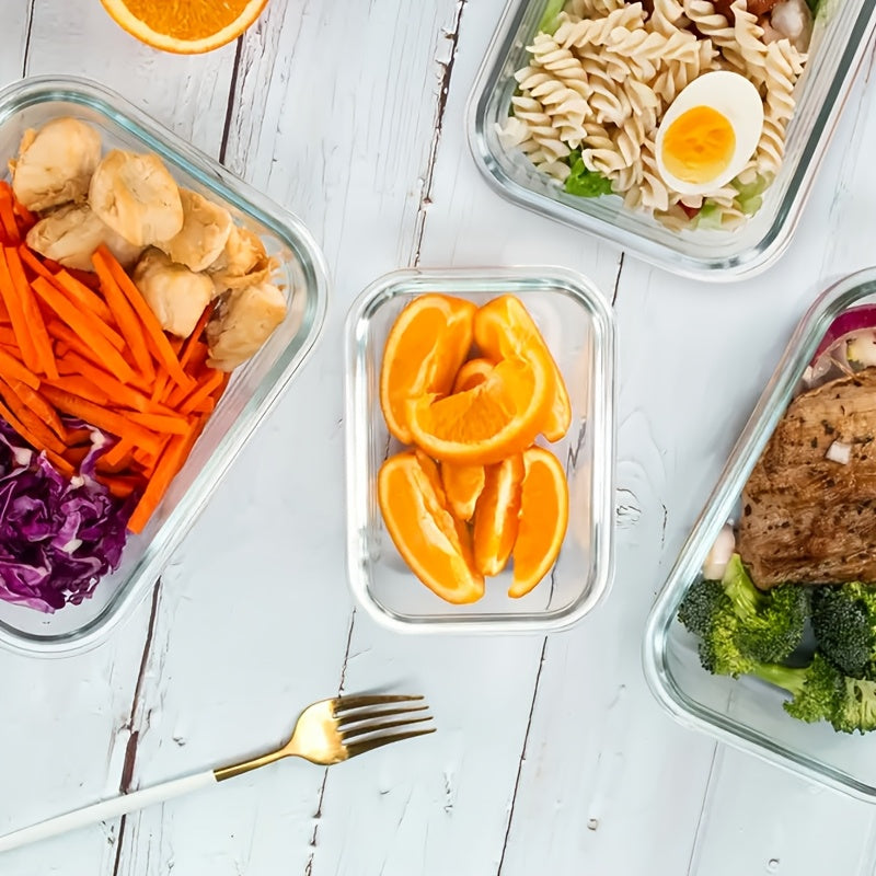 Glass Food Storage Containers with Lids - Leakproof Lunch Box Set for Meal Prep, Office Lunches & Pantry Organization, Reusable Household & Kitchen Essentials 2/10pcs