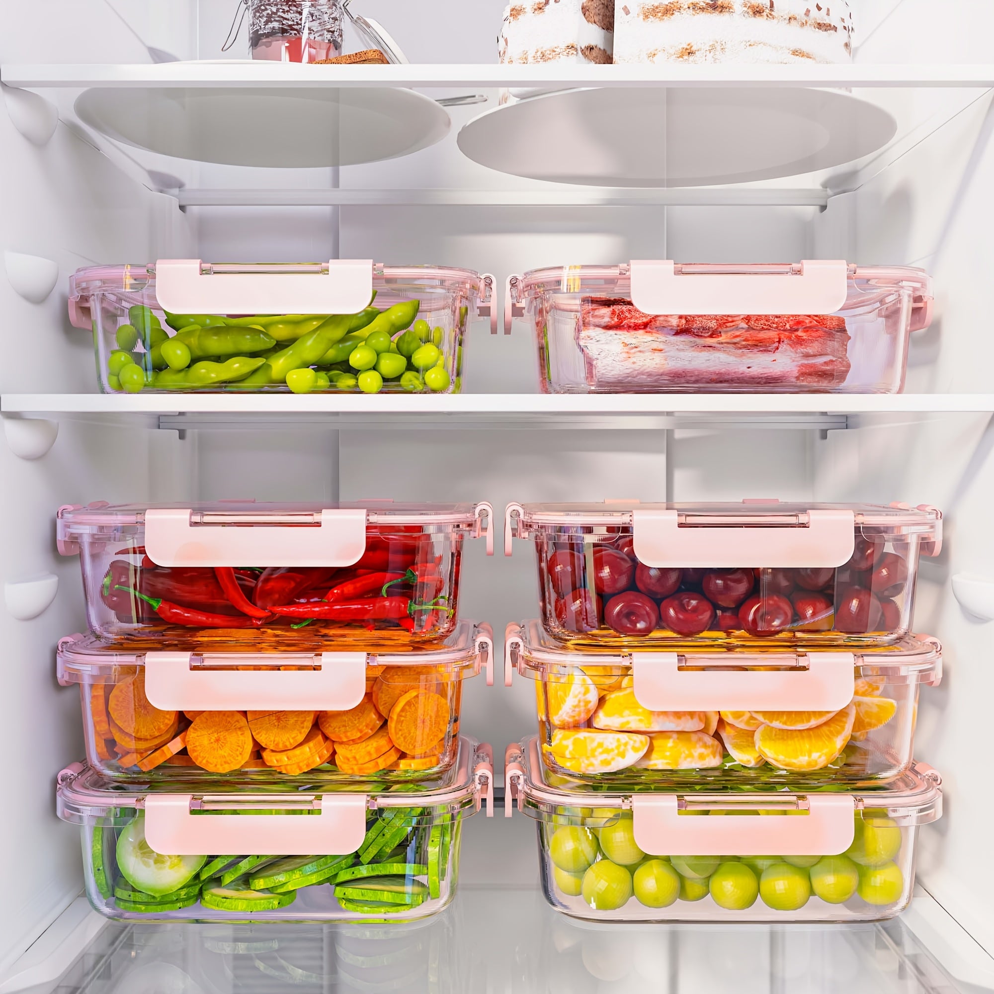 Stackable 20pcs Glass Food Container (10 Lids + 10 Containers) - Multi-purpose Meal Prep And Pantry. With Airtight Lids, Oven, Microwave, Refrigerator And Dishwasher Safe. Durable, Space-saving Design Improves Heating Efficiency And Organization.