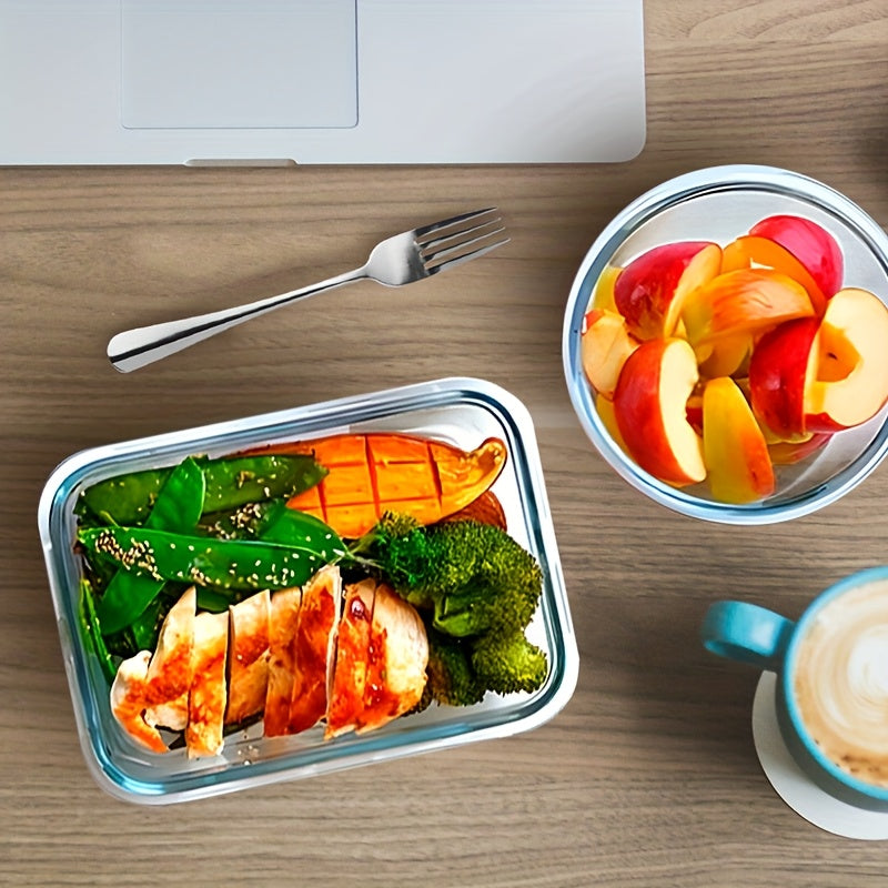 (12 Lids + 12 Containers)Stackable 24pcs Glass Food Container - Multi-purpose Meal Prep And Pantry. With Airtight Lids, Oven, Microwave, Refrigerator And Dishwasher Safe. Durable, Space-saving Design Improves Heating Efficiency And Organization.