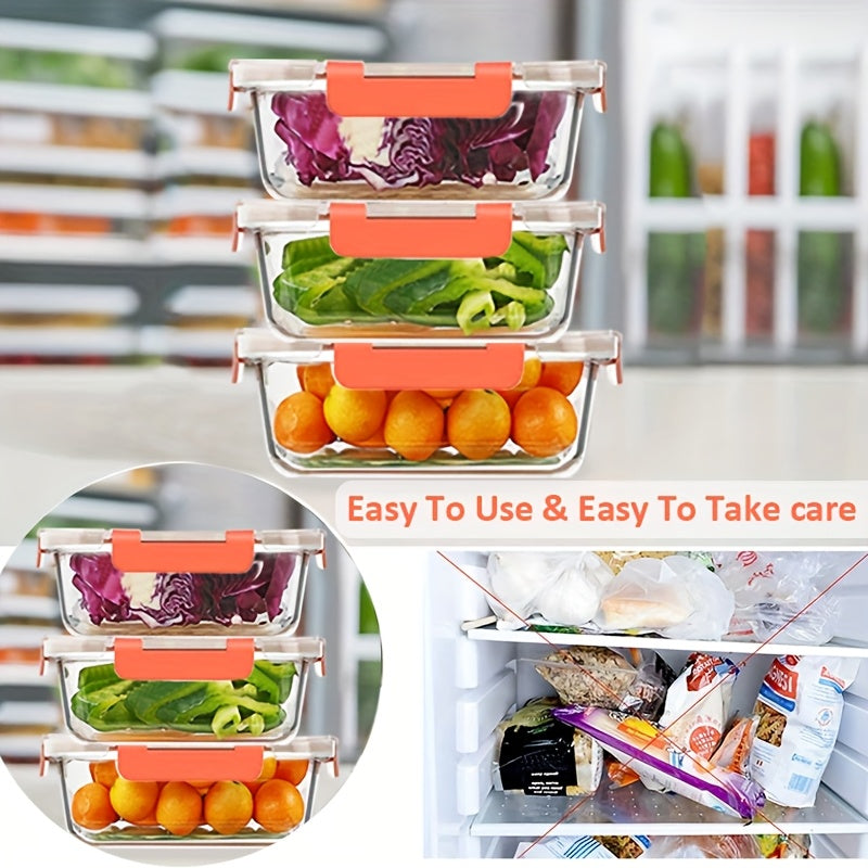 Glass Food Storage Containers with Lids - Leakproof Lunch Box Set for Meal Prep, Office Lunches & Pantry Organization, Reusable Household & Kitchen Essentials 2/10pcs