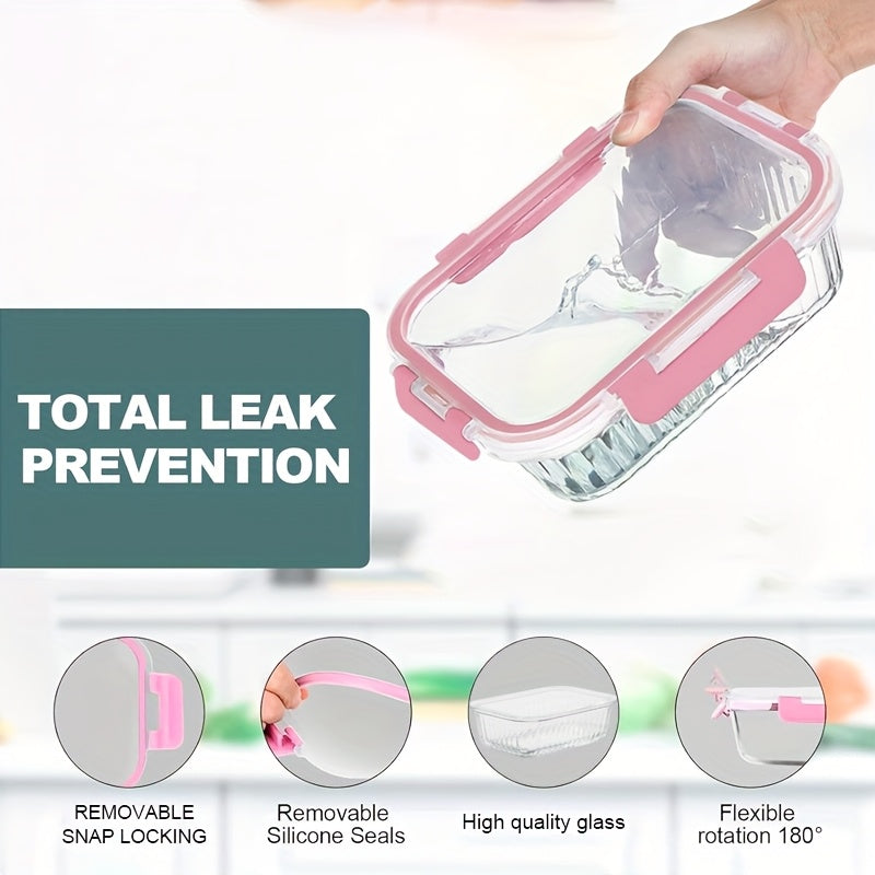 21pcs (10 Glass Bowls + 10 Sealed LIDS +1 Dishcloth) Of High Borosilicate Sealed Lid Food Storage Container Glass, Reusable, Suitable for Food Storage In Microwave Ovens, Ovens, Refrigerators, Dishwashers, Offices, Schools And Camping