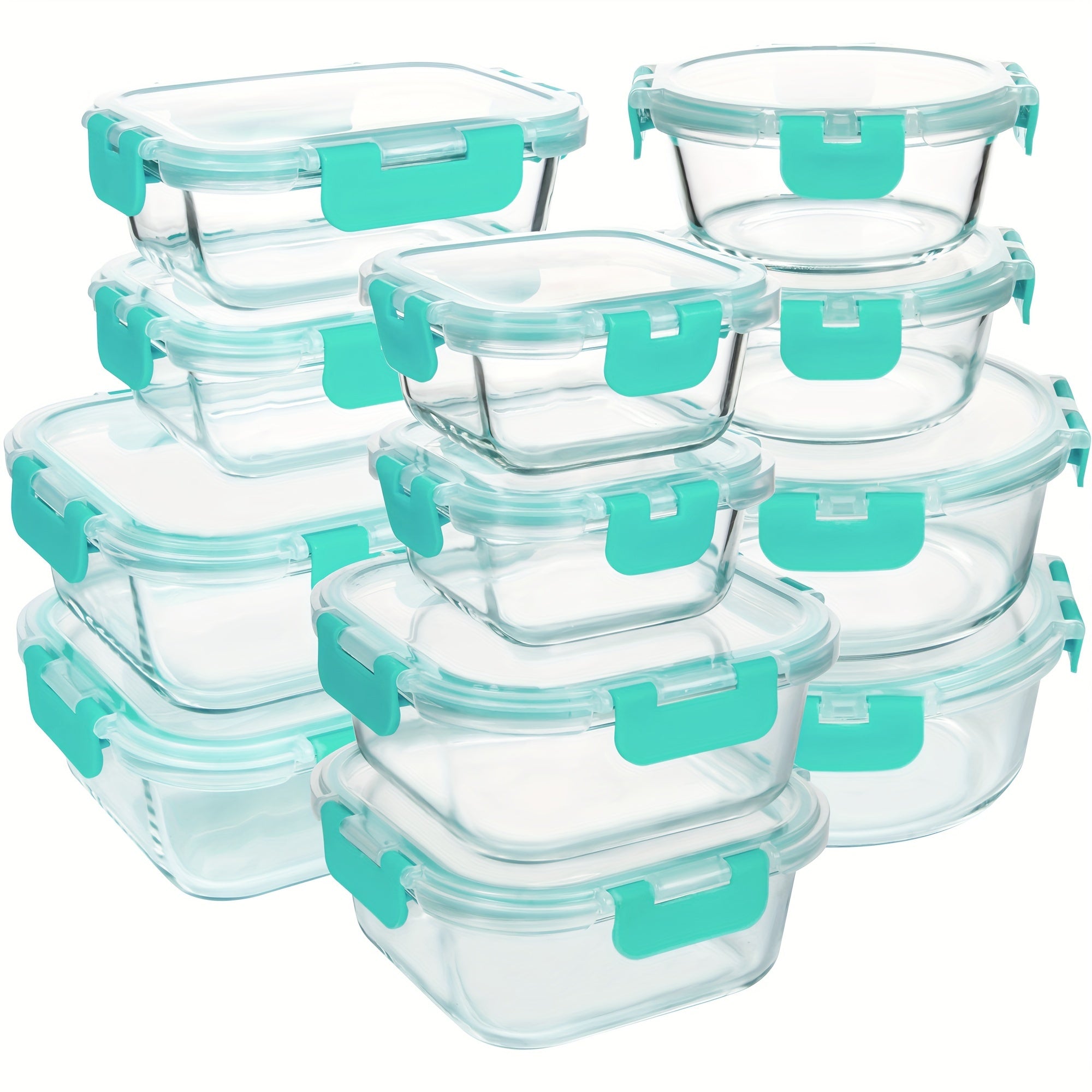 24pcs (12 Glass Bowls + 12 Lids) Glass Meal Prep Containers, Meal Prep Bowls, Food Storage Containers, Glass Food Prep Containers With Lids, Lunch Container For Adults Lunch Box Bento Boxes