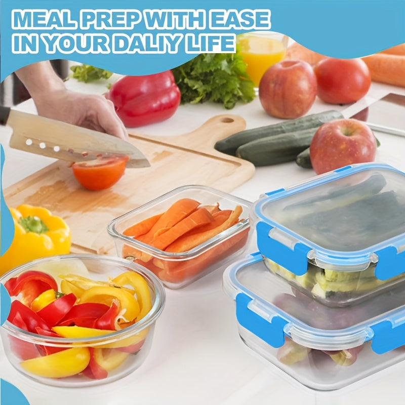 24pcs (12 LIDS + 12 Glass Bowls) Glass Meal Preparation Containers, Reusable And Stackable Food Storage Containers With LIDS That Are Leak-proof For Camping, Picnics, Schools, Offices And Colleges, Kitchen Storage Boxes And Kitchen Accessories