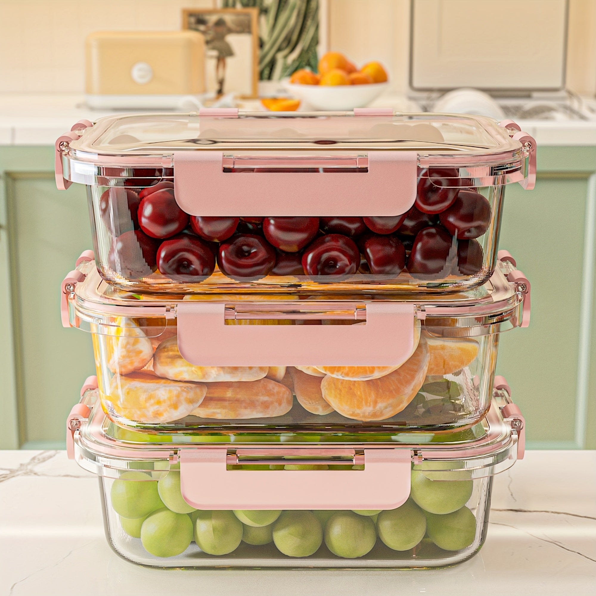 Stackable 20pcs Glass Food Container (10 Lids + 10 Containers) - Multi-purpose Meal Prep And Pantry. With Airtight Lids, Oven, Microwave, Refrigerator And Dishwasher Safe. Durable, Space-saving Design Improves Heating Efficiency And Organization.