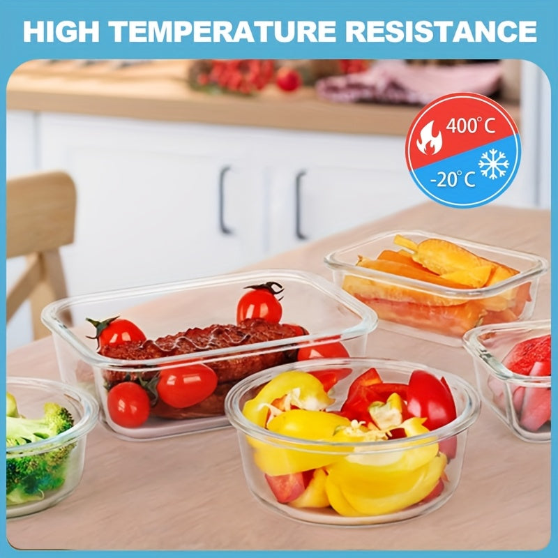 24pcs (12 LIDS + 12 Glass Bowls) Glass Meal Preparation Containers, Reusable And Stackable Food Storage Containers With LIDS That Are Leak-proof For Camping, Picnics, Schools, Offices And Colleges, Kitchen Storage Boxes And Kitchen Accessories