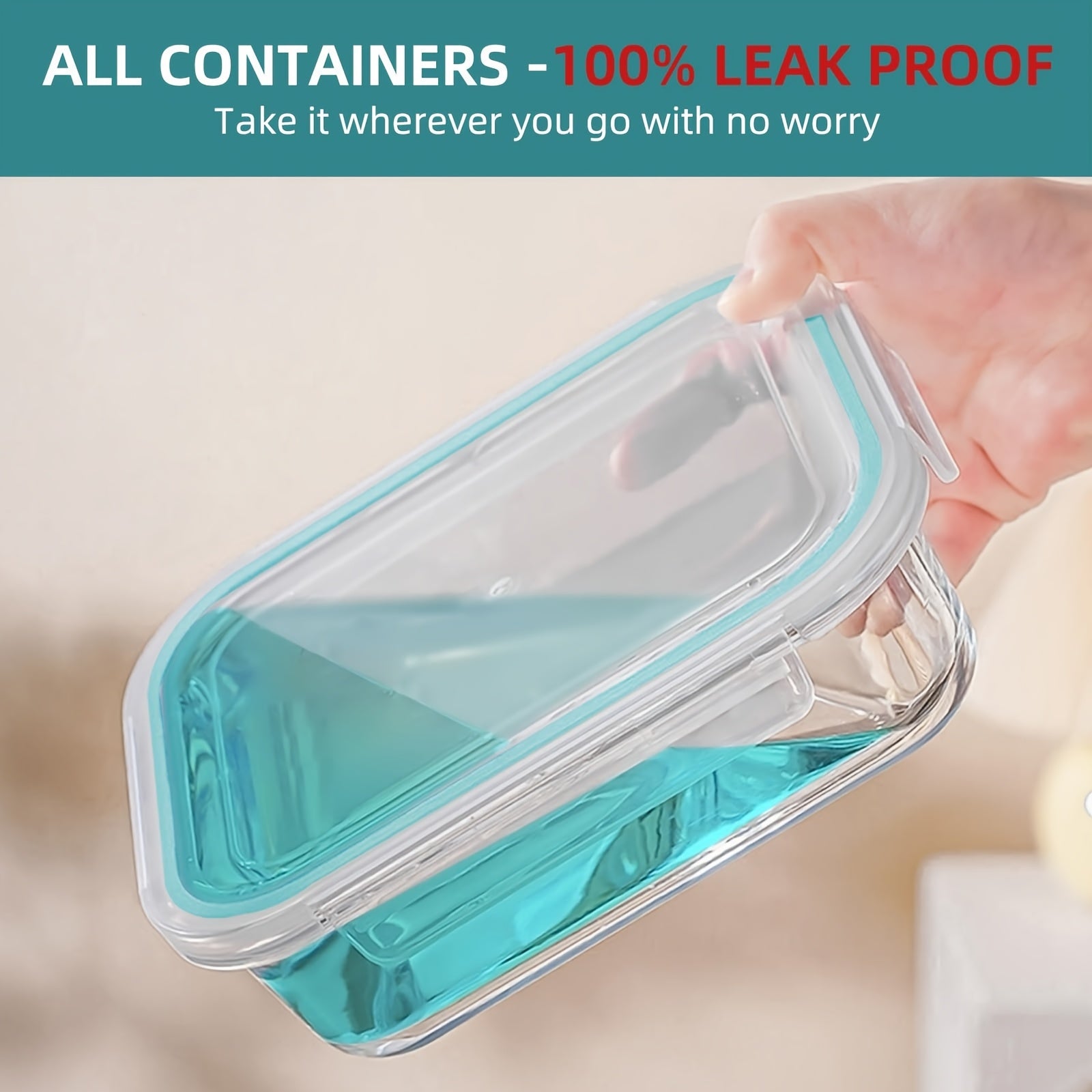 5 Pack 30oz Glass Food Storage Containers with Leak-Proof Locking Lids, Airtight BPA-Free Meal Prep Containers, Microwave, Oven, Freezer & Dishwasher Safe, Stackable Space-Saving Design for Lunch, Office, Home & Travel