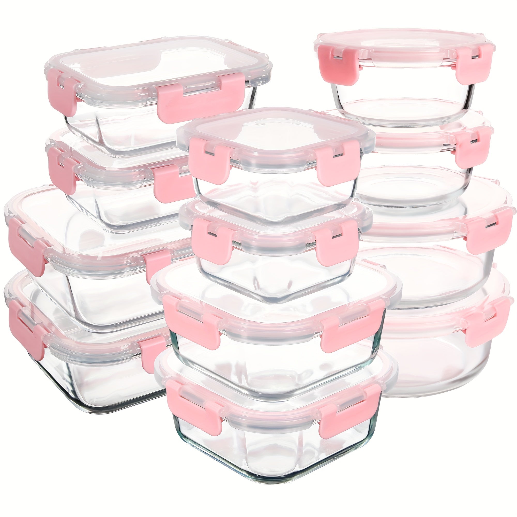 24pcs (12 Glass Bowls + 12 Lids) Glass Meal Prep Containers, Meal Prep Bowls, Food Storage Containers, Glass Food Prep Containers With Lids, Lunch Container For Adults Lunch Box Bento Boxes