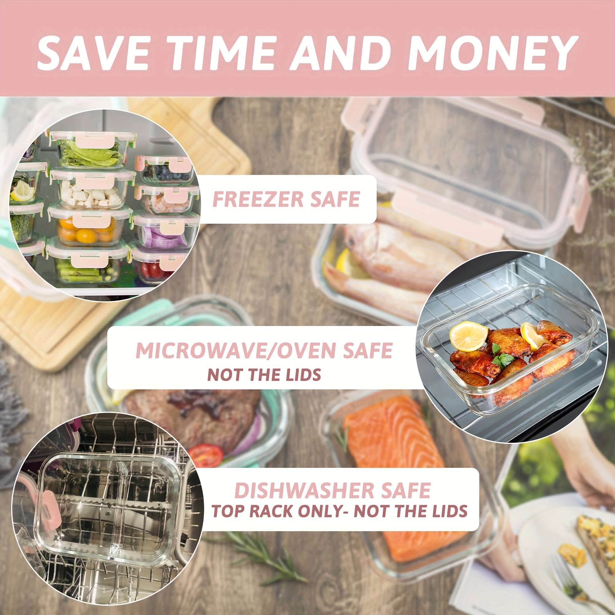 [12-PACK] Glass Food Storage Containers Set, Glass Food Meal Prep Containers with Leakproof Airtight Lids, Perfect for Home Kitchen Office Lunch Portion Control
